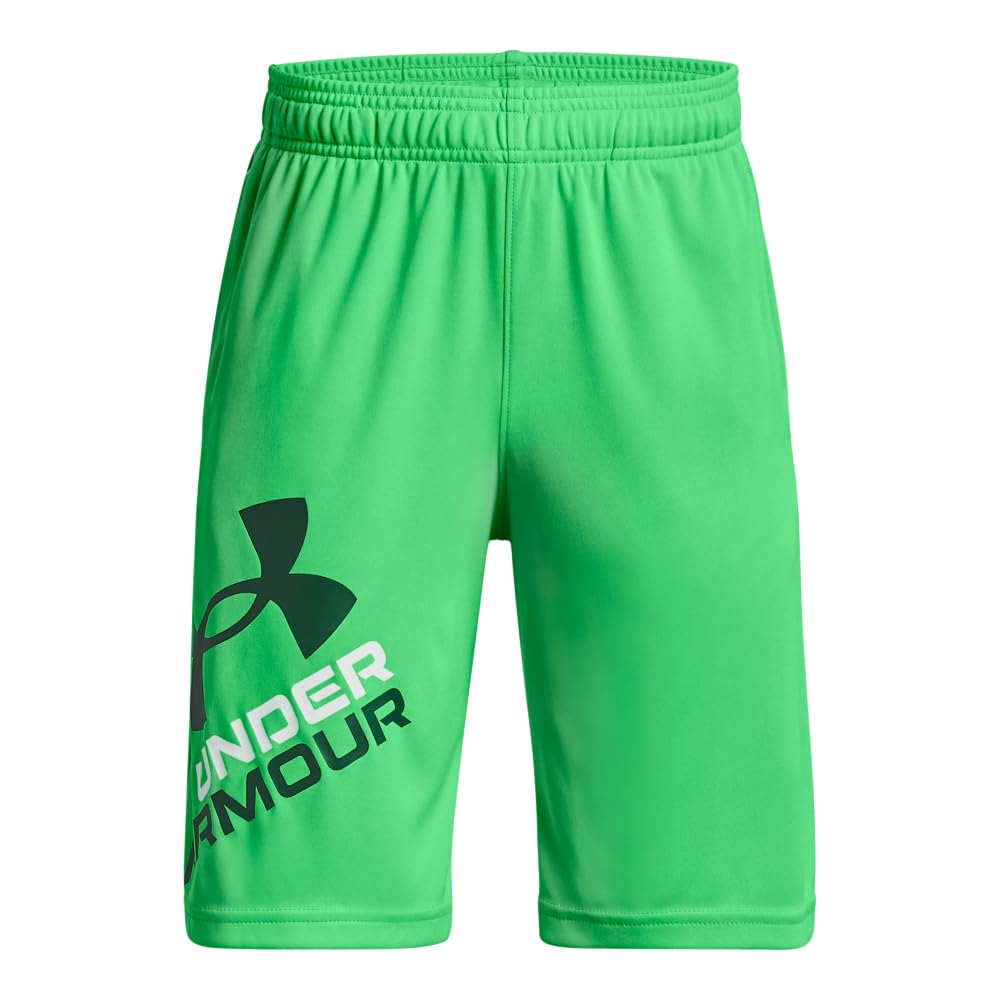 Under Armour Boys Prototype 2.0 Logo Shorts, (316) Green Screen / / Greenwood, X-Large