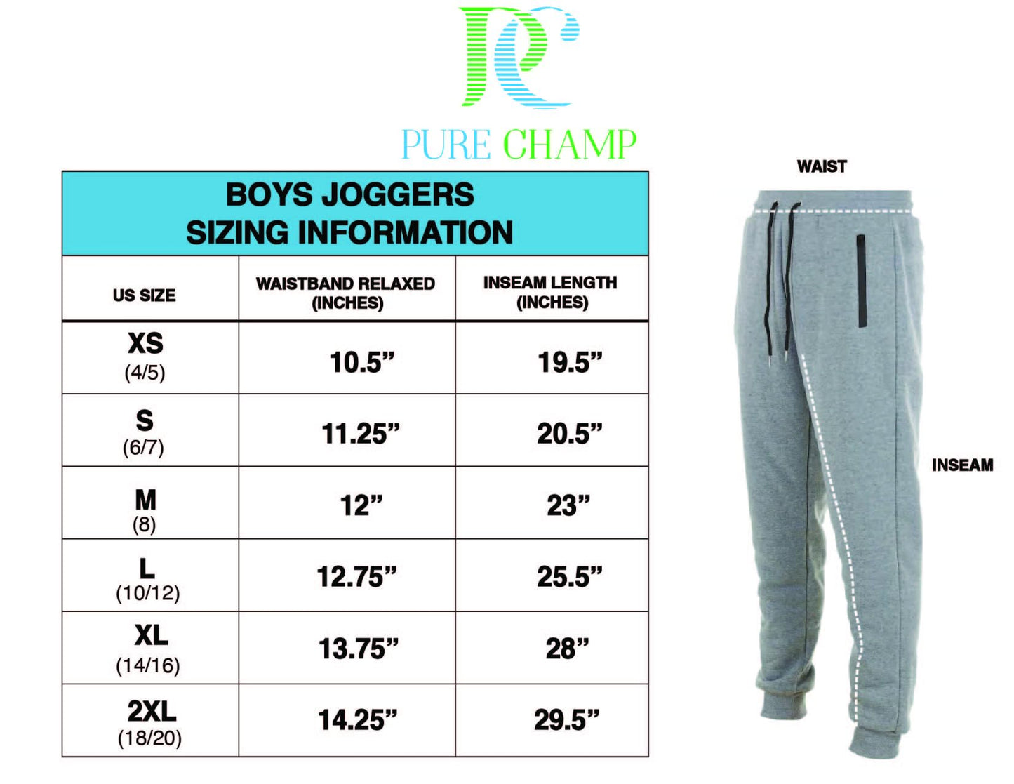 PURE CHAMP 3Pk Boys Sweatpants Fleece Athletic Workout Kids Clothes Boys Joggers with Zipper Pocket and Drawstring Size 4-20 (SET1 Size 10/12)