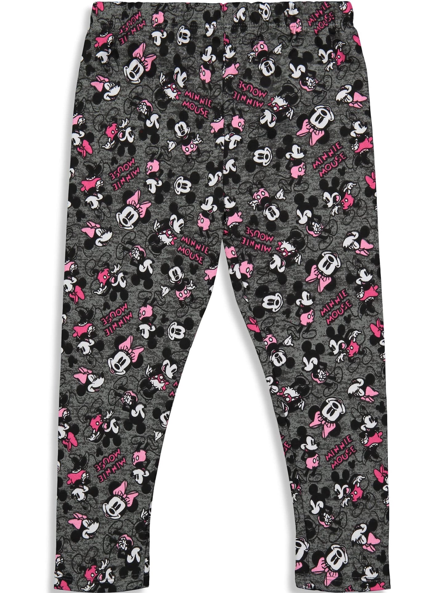 Disney Minnie Mouse Toddler Girls Crossover Fleece Hoodie and Leggings Outfit Set Pink Glitter 5T