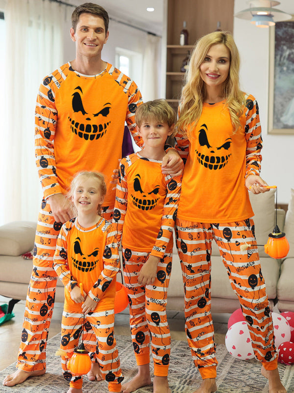 Halloween parent-child printed home pajamas two-piece set